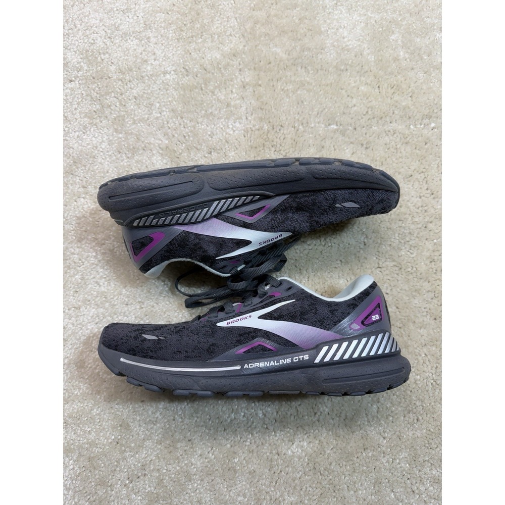 Brooks Adrenaline GTS 23 Shoes Womens 7 Black Purple Activwear Running Outdoors